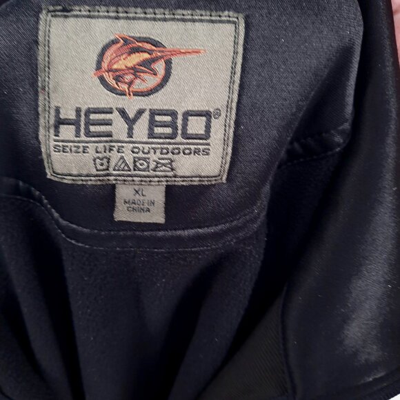 Heybo Fish Black Camo Pullover Windbreaker Jacket Men's Size XL Fishing 1/4 Zip - Picture 8 of 8